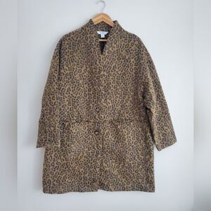 Old Navy wool long lined coatigan furry wild spots women's XL